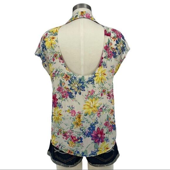 NWOT UO Lucca Couture Floral Cutout Back Blouse - Picture 4 of 10